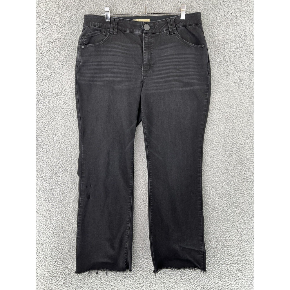 Democracy Ab Technology Womens sz 16 Wide Leg Raw Hem Distressed Jeans Dark Wash